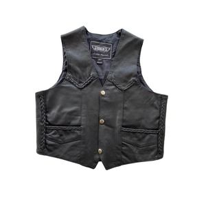 Unik Leather Apparels Women's Leather Vest XL with Harley Davidson Emblem